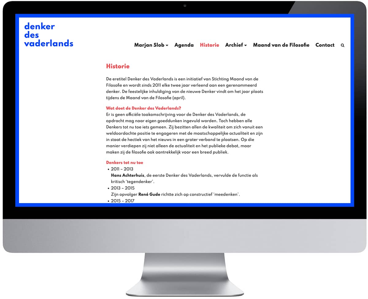 Website Denker des Vaderlands - Informatie